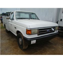 1991 FORD F250 SERVICE TRUCK, S/N 1FTEF25N0MNA49566, V8 GAS, P/S, A/C, A/T, STAHL SERVICE BODY, ODOM