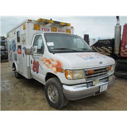 1994 FORD 350 AMBULANCE, S/N AFDJE30M7RHC16903, DIESEL, A/T, AMBULANCE BODY