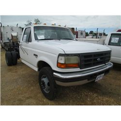 1997 FORD F450 CAB AND CHASSIS, S/N 1FDLF47F1VVEB68894, POWERSTROKE DIESEL, 5 SPD