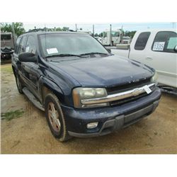 2003 CHEVROLET TRAILBLAZER, S/N 1GNDS13S232403802, 4200 VORTEC GAS ENG, A/T, P/S, A/C