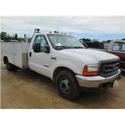 2000 FORD F350 SERVICE TRUCK, S/N 1FDWF36F0YEA56388, POWERSTROKE DIESEL ENG, A/T, P/S, A/C, KNAPHEID