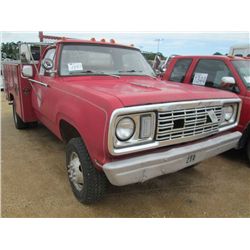1978 DODGE 3500, S/N W41CF75208679, 318 GAS ENG, 4 SPD MANUAL TRANS, 4X4, P/S, UTILITY BODY
