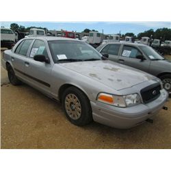 2003 FORD POLICE INTERCEPTOR, S/N 2FAHP71W33X209271, V8 GAS, A/T, P/S, A/C