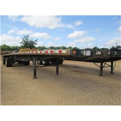 2007 GREAT DANE T/A ALUMINUM FLATBED TRAILER, S/N 1GRDM96257H705297, 47.5' X 8' DECK, SPREAD AXLES, 