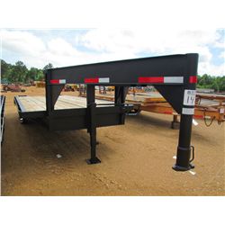 1987 22' GOOSENECK FLAT BED TRAILER, S/N 338722, T/A 4' DOVETAIL W/SLIDING RAMP, LT245/75R16 TIRES (