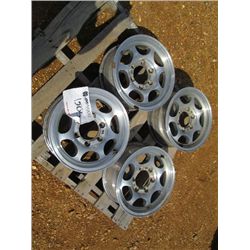 1 LOT (4) 15 X 6 1/2" ALUMINUM WHEELS