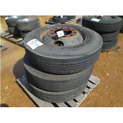 1 LOT (3) 10R22.5 TIRES & RIMS