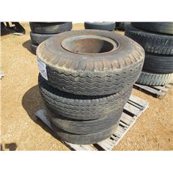 1 LOT (4) TIRES & RIMS, 9.00-15 TIRES