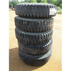 1 LOT (5) 12.00/20 TIRES & RIMS