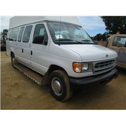 2002 FORD VAN TRUCK, S/N 1FTNS24242HA18982, 10 PASSENGER, GAS ENG, A /T, A/C, P/S, REAR RAMP