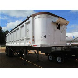 28' ALUMINUM DUMP TRAILER, S/N 781580, 11R24.5 TIRES, STEEL DISC WHEELS