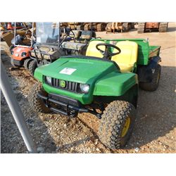 JOHN DEERE 4X4 GATOR, S/N W04X2SD013006, DUMP BED, TAILGATE, METER READING 2,343 HRS