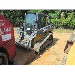 JOHN DEERE 323D SKID STEER LOADER, S/N 185814 (10 YR) GP BUCKET, ECAB W/AIR, 12" RUBBER TRACKS, METE