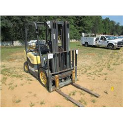 DAEWOO G25E FORKLIFT, S/N 718358, 3 STAGE MAST, 40" FORKS, PROPANE