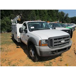 2005 FORD F550 S/A MECHANICS TRUCK, S/N 1FDAF57P65EA01940, POWER STROKE DIESEL ENG, AIR COMPRESSOR, 