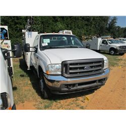 2004 FORD F550 S/A MECHANICS TRUCK, S/N 1FDAF56P14EB2332, FORD DIESEL ENG, 6 SPD TRANS, A/C, P/S, TO