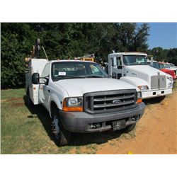1999 FORD F550 S/A MECHANICS TRUCK, S/N 1FDAF56F7XEB59683, GAS ENG, 5 SPD TRANS, A/C, P/S, TOOL BODY