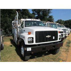 1996 CHEVROLET KODIAK SERVICE TRUCK, S/N 1GBM7H1J9TJ110647, CAT DIESEL, EATON 9 SPD, A/C, 13' ADKINS
