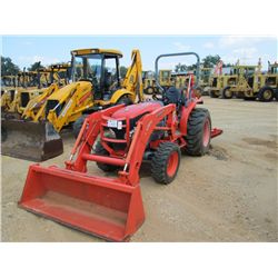 KUBOTA L324 4X4 FARM TRACTOR, S/N 33076, 3PTH, PTO, HYD REMOTE LA724 KUBOTA FRONT LOADER ATTACH, BH7