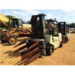 HYSTER 5100XL LIFT TRUCK, S/N DO31994, 7000# CAPABILITY, 3 STAGE, 70D TURNALOAD ATTACH, LP GAS, METE