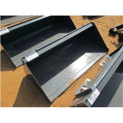 UNUSED VERSATECH 66" SMOOTH BUCKET 25066, FITS SKID STEER