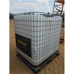 300 GALLON PLASTIC TANK W/METAL CAGE