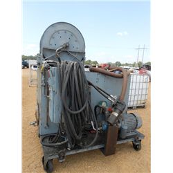 OIL TANK W/PUMP, HOSE & HOSE REEL