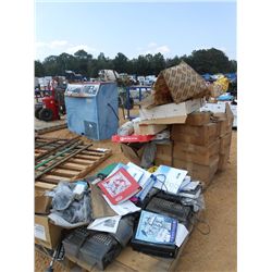 1 LOT MISC CONTROL BOX, BOOKS, FILTER, LIGHT COVER