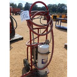 ELECTRIC PUMP W/TANK, MOUNTED ON 2 WHEEL HAND CART