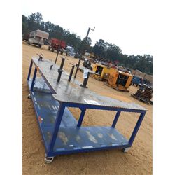 11'4" L SNAPE STEEL ROLL AROUND WORK TABLE