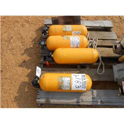 1 LOT (4) AIR BOTTLES FOR RESCUE BACKPACK