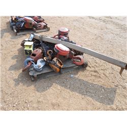 1 LOT MISC SIZE CHAIN FALLS & COME ALONG