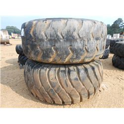 1 LOT (2) 29.5-29 TIRES & RIMS, FITS CAT MOTOR SCRAPER