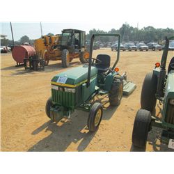 JOHN DEERE 670A FARM TRACTOR, S/N A002402, 3 PT HITCH, PTO, ROLL BAR, 4' JOHN DEERE BUSH HOG ATTACHM