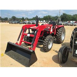 UNUSED MAHINDRA 4X4 4530 FARM TRACTOR, S/N USMN2452, PTO, 3 PT HITCH, PTO, ROLL BAR, FRONT LOADER BU