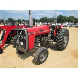 MASSEY FERGUSION 265 FARM TRACTOR, S/N LD22052N10241, 3PT HITCH, PTO, 1 HYD REMOTE, 4 CYL DIESEL ENG