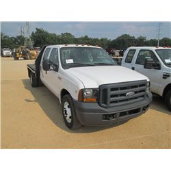 2007 FORD F350 XL CREW CAB FLATBED, S/N 1FDWW36YX7EA51442, TRITON V10 GAS ENG, A/T, P/S, A/C, ODOMET