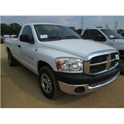 2008 DODGE RAM SXT PICKUP, S/N 1D7HA16K58J132259, V6 GAS ENG, A/T, P/S, A/C, LONG WHEEL BASE, ODOMET