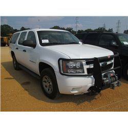 2008 CHEVY SUBURBAN, S/N 1GNFK16318R257890, GAS ENG, A/T, A/C, P/S, 4 DOOR, WINCH, ODOMETER READING 