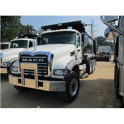 2013 MACK GU713 TRI AXLE DUMP, S/N 1MZAX04C3DM017809, MACK 405HP DIESEL ENG, MACK 10 SPD TRANS, 44K 