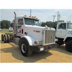 1996 PETERBILT 357 T/A CAB & CHASSIS, S/N 1NPALA0X3TN422407, CAT DIESEL ENG, 8LL TRANS, 44K REARS, 2