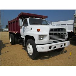 1984 FORD 800 S/A DUMP TRUCK, S/N 1FDXF82H7EVA18337, FORD GAS ENG, 5 SPD TRANS, P/S, 10' DUMP BODY, 