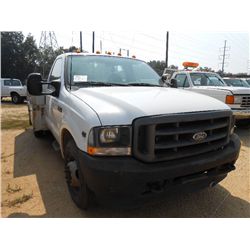 2002 FORD F350 XL SUPER DUTY, S/N 1FDWF36S22ED64604, TRITON V10 A/T, A/C, 9' KNAPHEIDE SERVICE BED, 