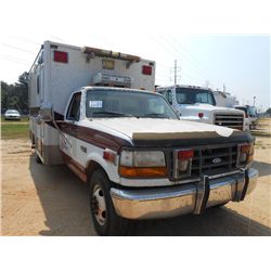 1994 FORD F350 AMBULANCE, S/N 1FDKF37M9RNA96921, DIESEL ENG, A/T, P/S, A/C (DOES NOT RUN)