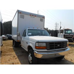 1993 FORD SUPER DUTY VAN TRUCK, S/N 2FDLF47MO9CA27258, DIESEL ENG, MANUAL 5 SPD TRANS, P/S, A/C, 16'