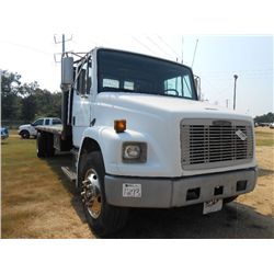 1996 FREIGHTLINER S/A FLATBED TRUCK, S/N 1FV6HLAA0TL604697, CUMMINS DIESEL ENG, 5-2 SPD TRANS, 21K R