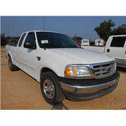2003 FORD F150 XLT PICK UP, S/N 1FTRX17W63NB52908, GAS ENG, A/T, A/C, P/S
