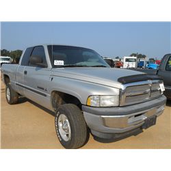 2000 DODGE RAM 1500 4X4 PICKUP, S/N 1B7HF13Z0YJ180197, GAS ENG, A/T, A/C, P/S, EXTENDED CAB,