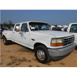 1994 FORD F350 DUALLY PICKUP, S/N 1FT9W35H4REA49544, GAS ENG, A/T, A/C, P/S, CREW CAB, LONG BED