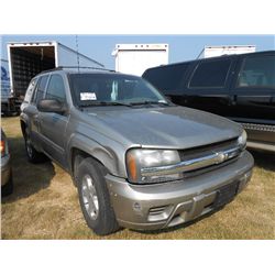 2003 CHEVY TRAILBLAZER 4 DOOR SUV, S/N 1GNDS13S332283962, GAS ENG, AUTO TRANS, A/C, P/S, ODOMETER RE